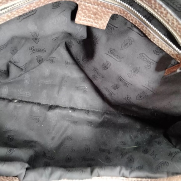 Authentic Gucci Hand Bag Bamboo Brown Canvas GUC - Picture 9 of 16